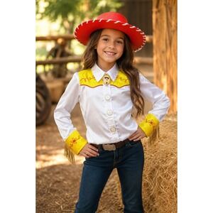 Disney Jessie Toy Story Girls 5/6 Costume Shirt Sequin Cowgirl Halloween